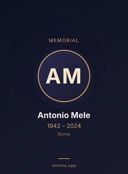 Memorial portrait of Antonio Mele