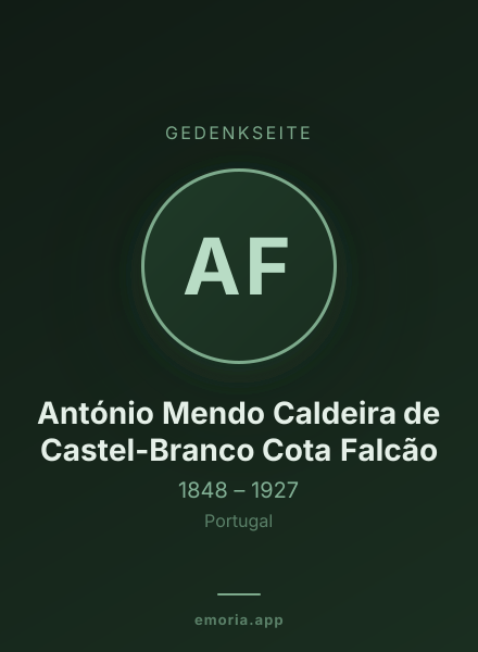 Gedenkportrait von António Mendo Caldeira de Castel-Branco Cota Falcão