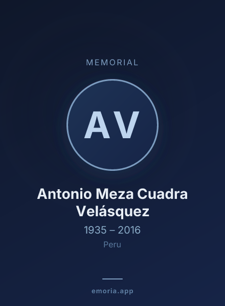 Memorial portrait of Antonio Meza Cuadra Velásquez