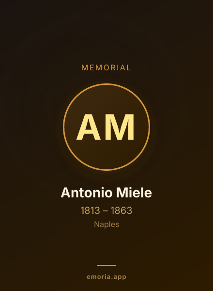 Memorial portrait of Antonio Miele