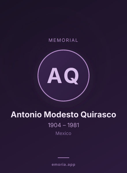 Memorial portrait of Antonio Modesto Quirasco