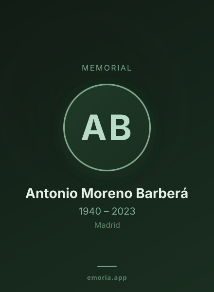 Memorial portrait of Antonio Moreno Barberá