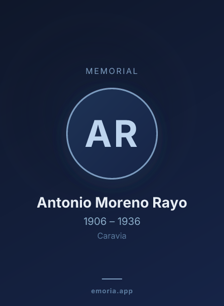 Memorial portrait of Antonio Moreno Rayo