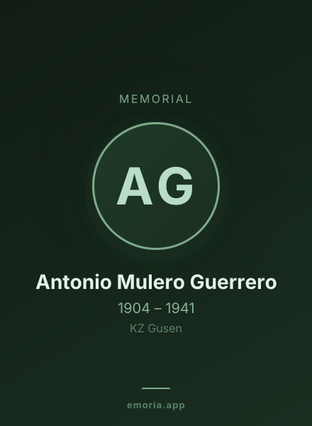 Memorial portrait of Antonio Mulero Guerrero