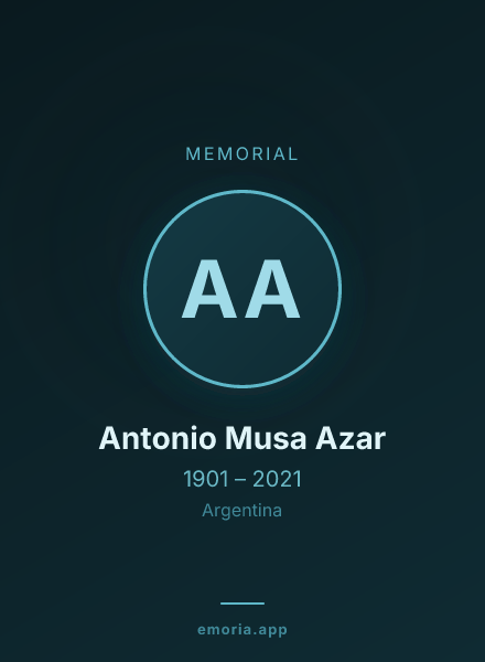 Memorial portrait of Antonio Musa Azar