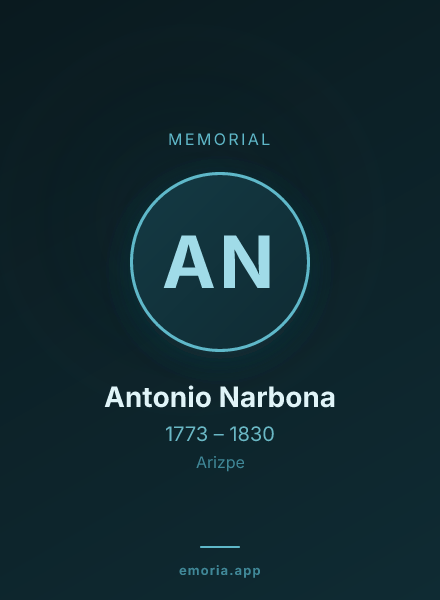 Memorial portrait of Antonio Narbona