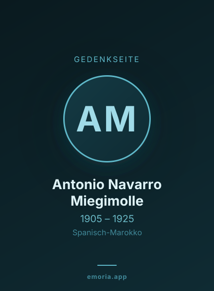 Gedenkportrait von Antonio Navarro Miegimolle
