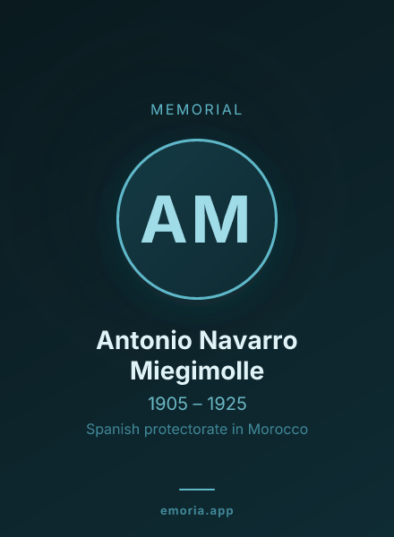 Memorial portrait of Antonio Navarro Miegimolle
