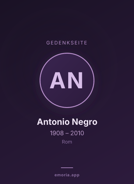 Gedenkportrait von Antonio Negro