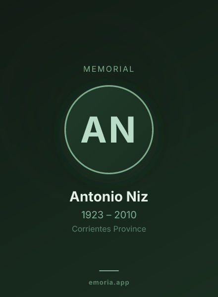 Memorial portrait of Antonio Niz