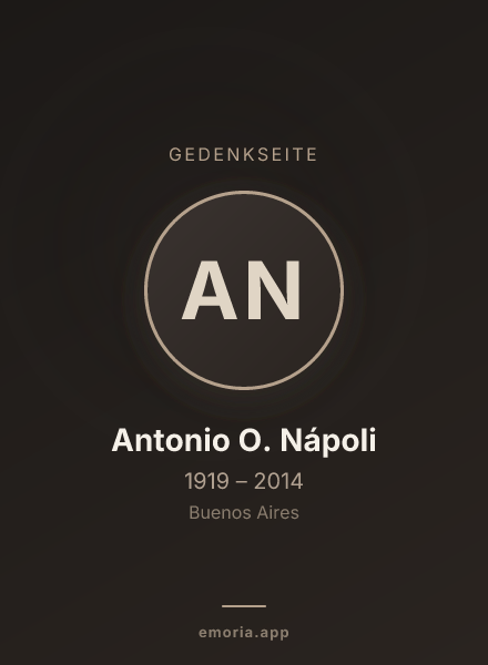 Gedenkportrait von Antonio O. Nápoli