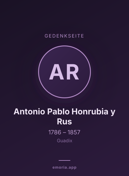 Gedenkportrait von Antonio Pablo Honrubia y Rus