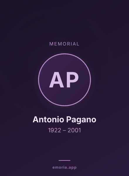 Memorial portrait of Antonio Pagano