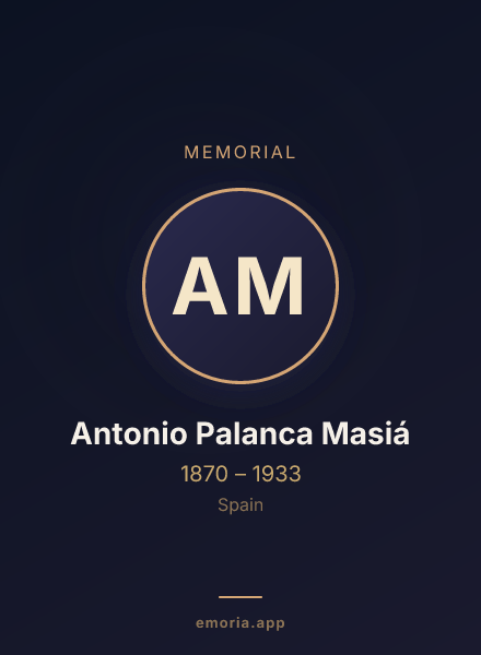 Memorial portrait of Antonio Palanca Masiá