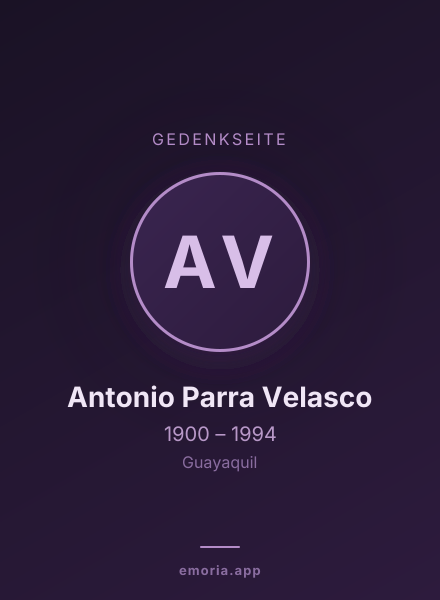 Gedenkportrait von Antonio Parra Velasco