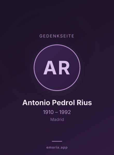 Gedenkportrait von Antonio Pedrol Rius