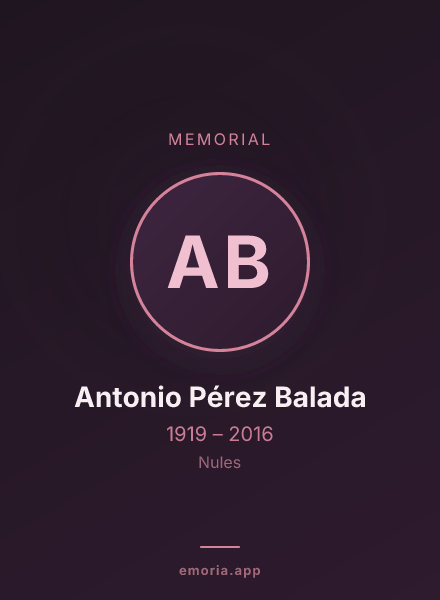 Memorial portrait of Antonio Pérez Balada