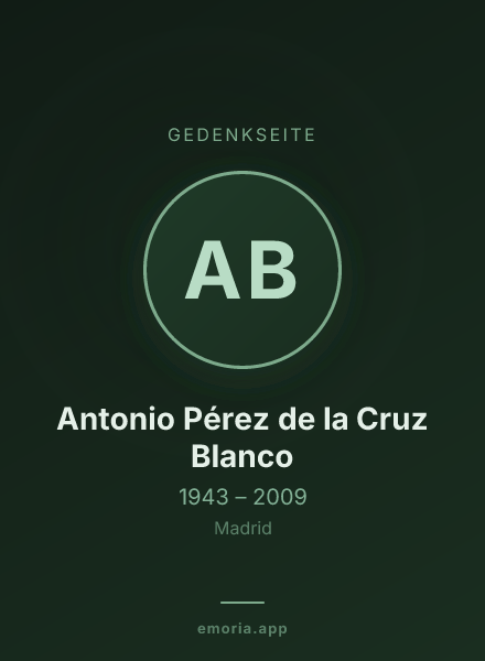 Gedenkportrait von Antonio Pérez de la Cruz Blanco