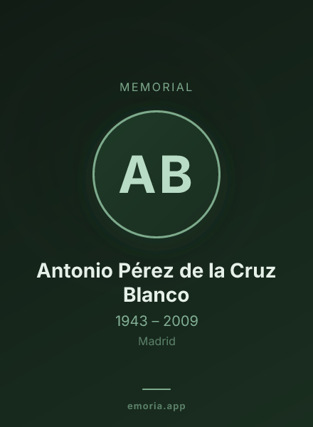 Memorial portrait of Antonio Pérez de la Cruz Blanco
