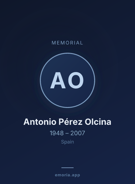 Memorial portrait of Antonio Pérez Olcina