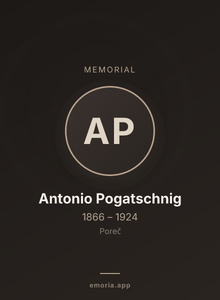 Memorial portrait of Antonio Pogatschnig