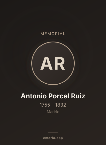 Memorial portrait of Antonio Porcel Ruiz