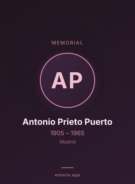 Memorial portrait of Antonio Prieto Puerto