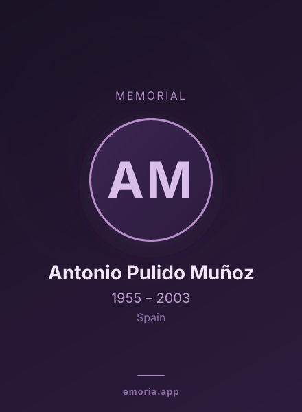 Memorial portrait of Antonio Pulido Muñoz