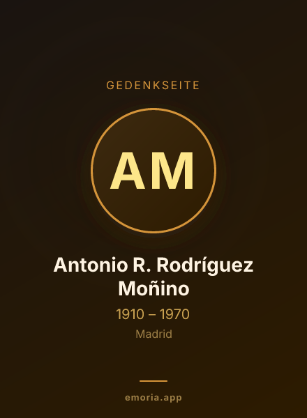 Gedenkportrait von Antonio R. Rodríguez Moñino