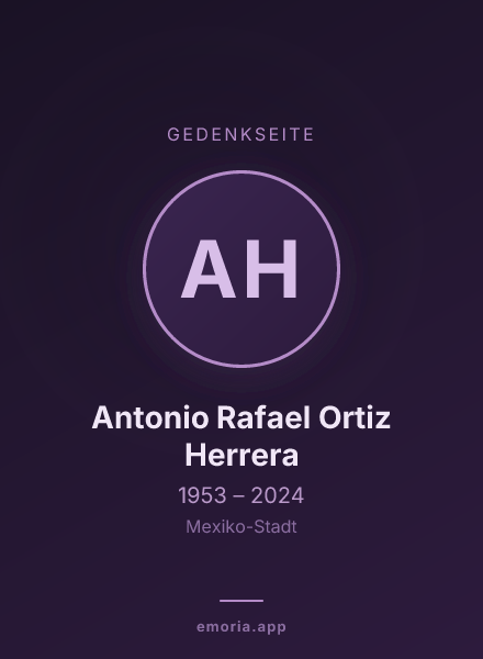 Gedenkportrait von Antonio Rafael Ortiz Herrera