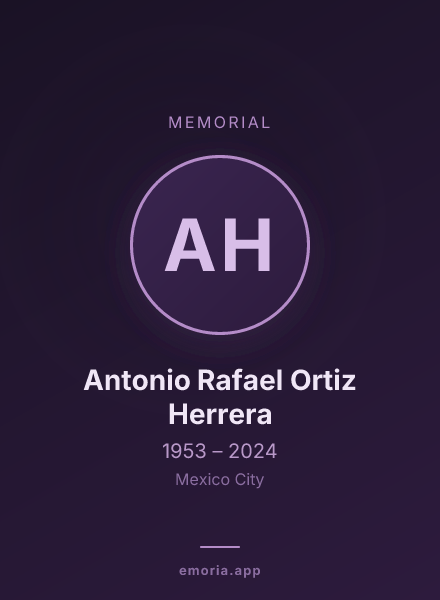 Memorial portrait of Antonio Rafael Ortiz Herrera