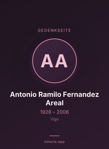 Gedenkportrait von Antonio Ramilo Fernandez Areal