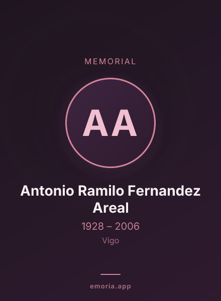 Memorial portrait of Antonio Ramilo Fernandez Areal