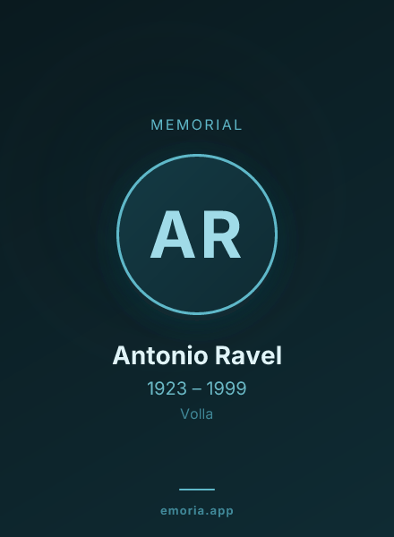 Memorial portrait of Antonio Ravel