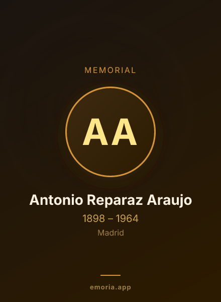 Memorial portrait of Antonio Reparaz Araujo