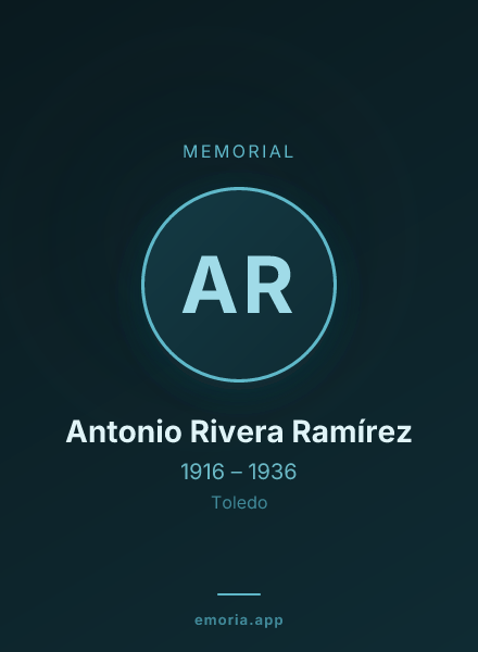 Memorial portrait of Antonio Rivera Ramírez