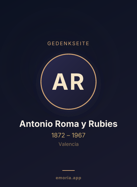 Gedenkportrait von Antonio Roma y Rubies