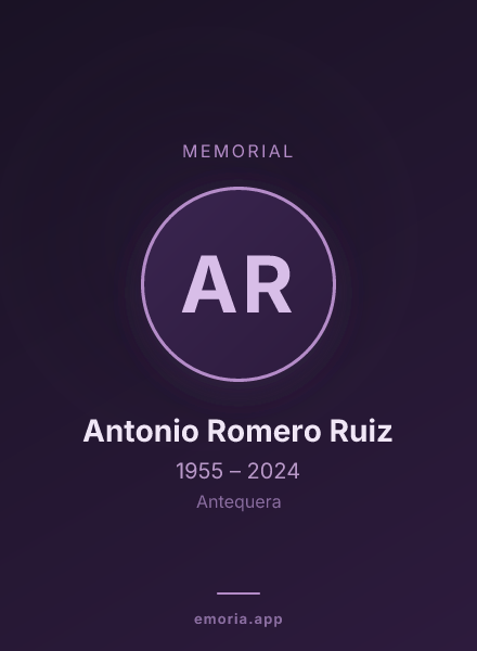 Memorial portrait of Antonio Romero Ruiz