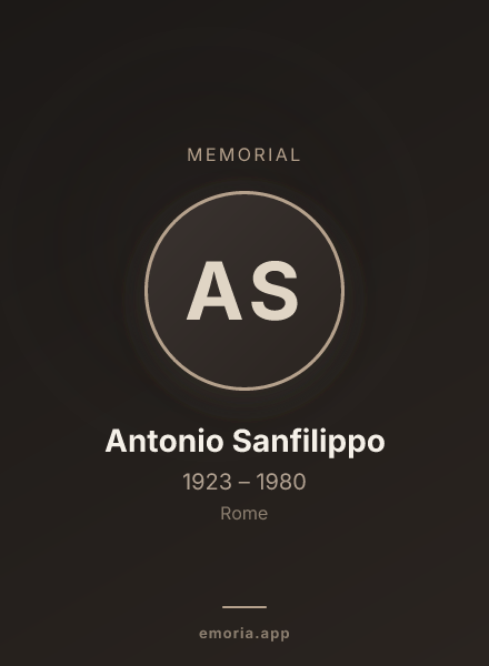 Memorial portrait of Antonio Sanfilippo