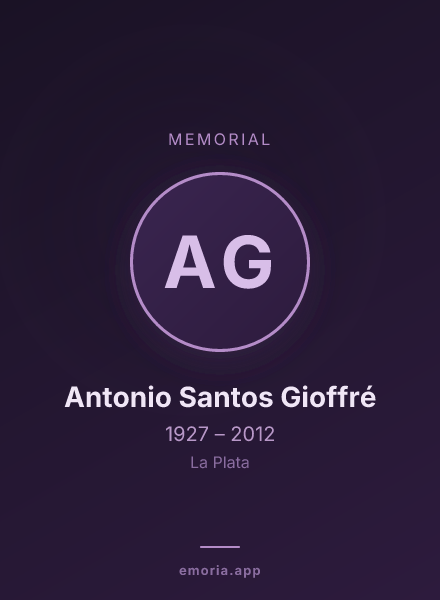 Memorial portrait of Antonio Santos Gioffré