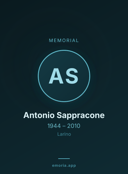 Memorial portrait of Antonio Sappracone