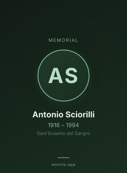 Memorial portrait of Antonio Sciorilli