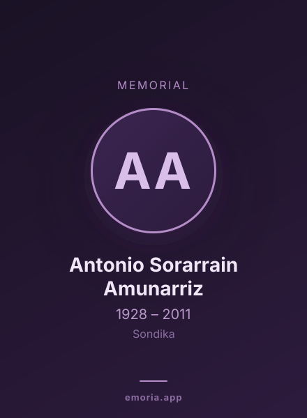 Memorial portrait of Antonio Sorarrain Amunarriz