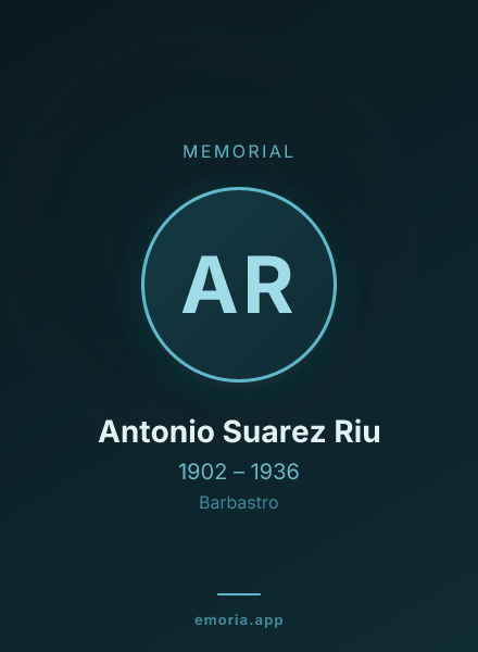 Memorial portrait of Antonio Suarez Riu