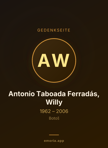 Gedenkportrait von Antonio Taboada Ferradás, Willy