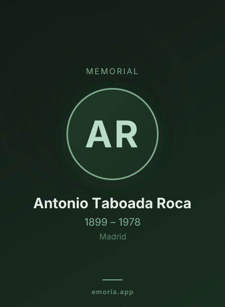 Memorial portrait of Antonio Taboada Roca