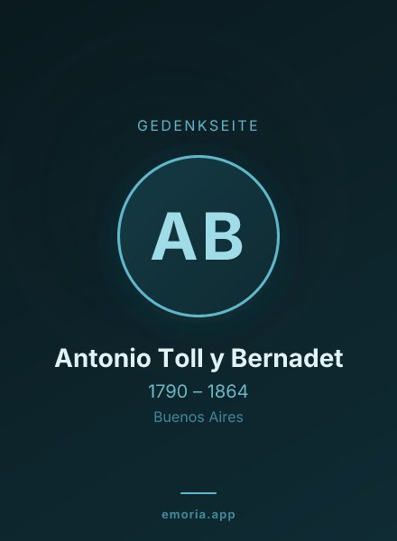 Gedenkportrait von Antonio Toll y Bernadet