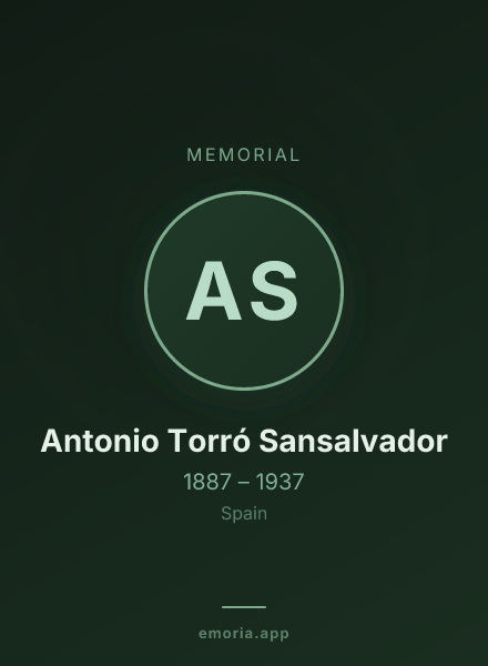Memorial portrait of Antonio Torró Sansalvador