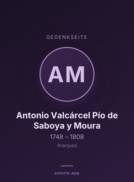 Gedenkportrait von Antonio Valcárcel Pío de Saboya y Moura