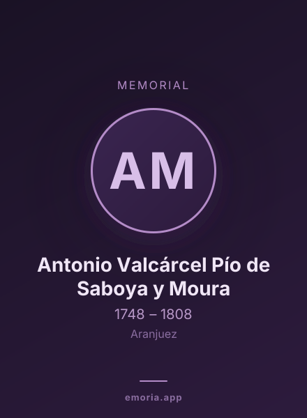 Memorial portrait of Antonio Valcárcel Pío de Saboya y Moura